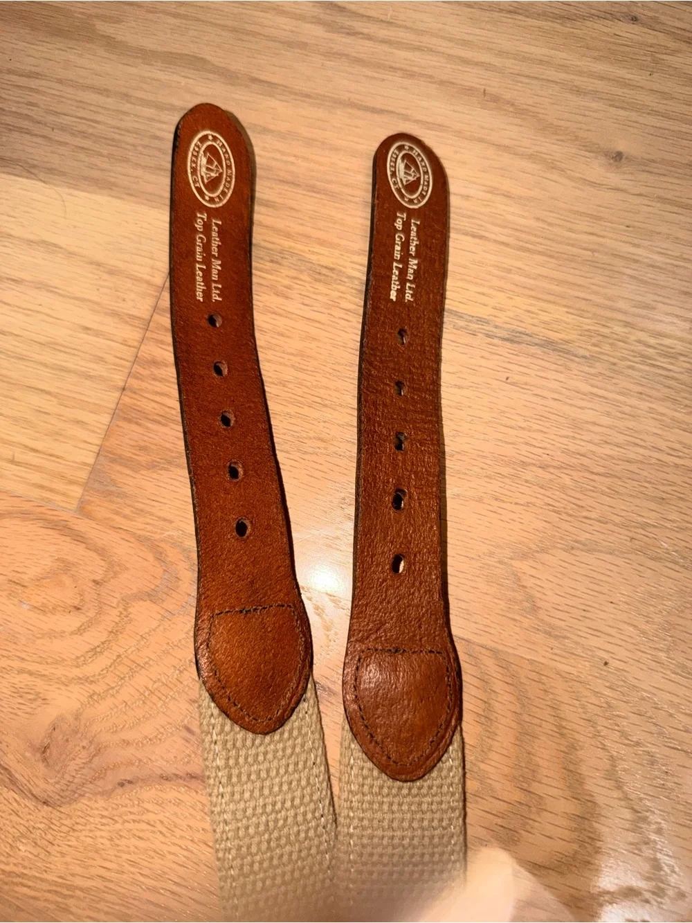 2 Leatherman Ltd Leather-Trim Nautical Canvas Ribbon Belts-Marlin and Crabs -34”